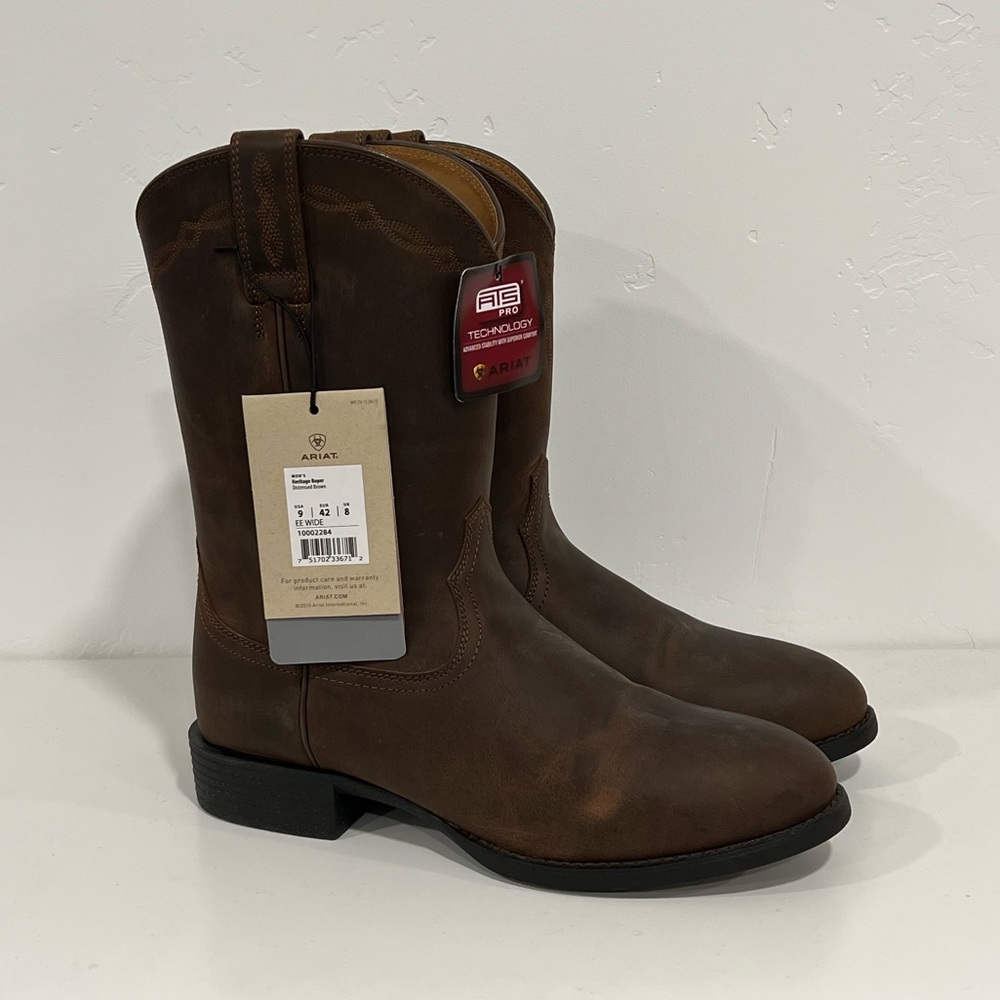 NWT Ariat Heritage Western Cowboy Roper Boots 9EE